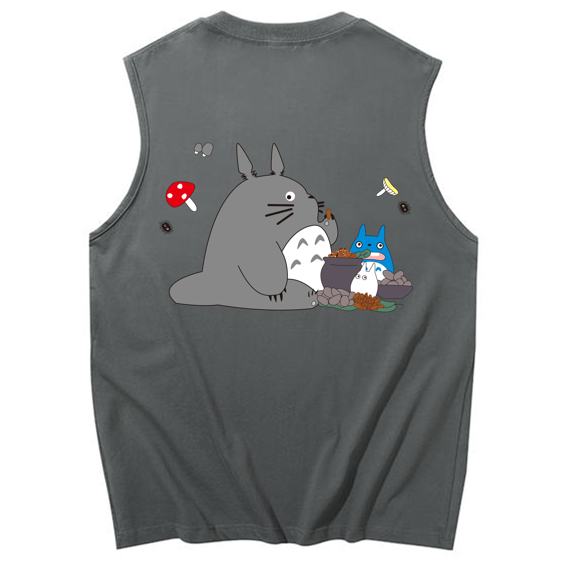 （画像用） となりのトトロ 草壁メイ 草壁サツキ My Neighbor Totoro Satsuki Kusakabe Mei Kusakabe コットン100％タンクトップ（背面プリント）